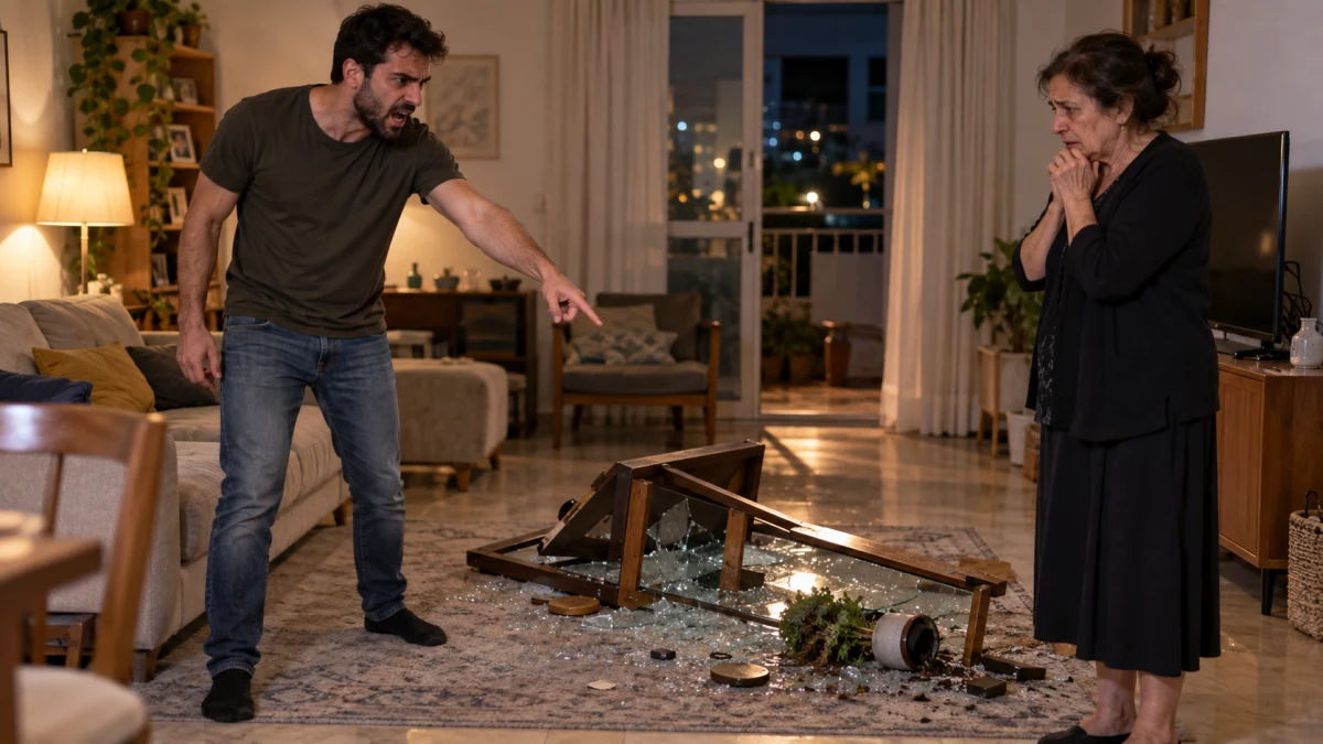 בן בגיר דורש כסף מאמו בביתה, על רקע הרשעתו באיומים והיזק לרכוש