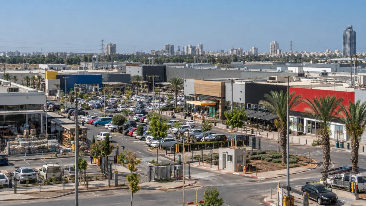 מתחם מסחרי באזור התעשייה פולג בנתניה, במוקד מחלוקת על זכויות חכירה ודמי שימוש לרשות מקרקעי ישראל
