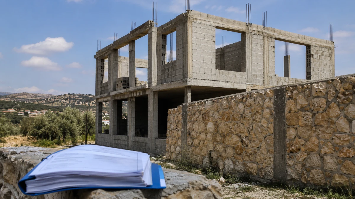 אילוסטרציה של חוזה מכר מקרקעין, מסמכי רישום נכס ופטיש שופט, בהקשר לתביעה נגד עורך דין בגין טיפול ממושך ברישום זכויות