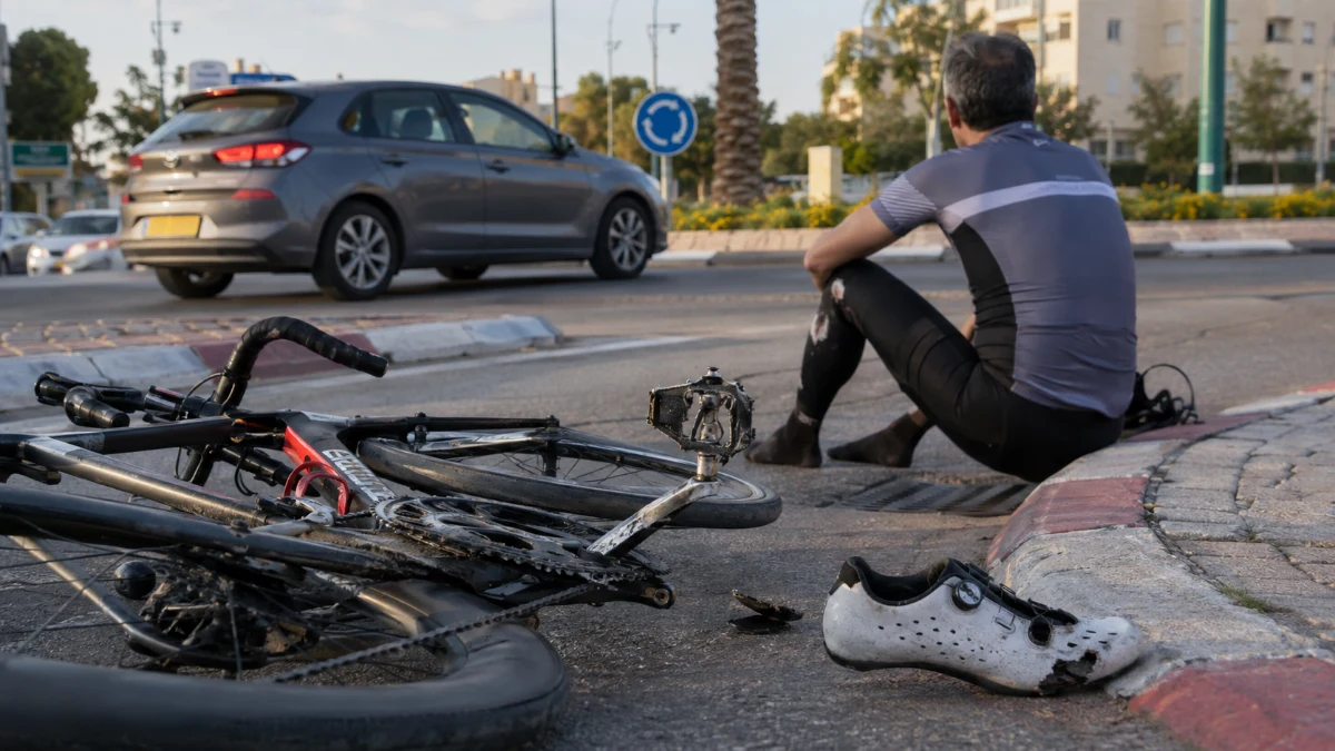 חברת הרכב לא דאגה שהנהג יתייצב: רוכב האופניים יפוצה ב־2,490 שקל
