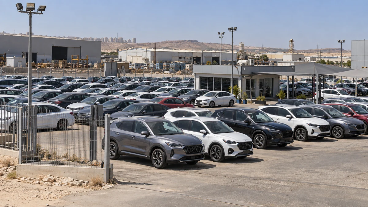 מגרש לתצוגה ומכירת מכוניות באזור התעשייה בבאר שבע, שהיה במוקד המחלוקת על דמי שימוש חורג