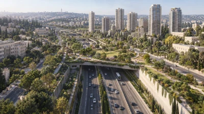 דרך בגין בירושלים באזור המתוכנן לקירוי ולפארק, בין בית הכרם לגבעת רם